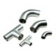 Food grade welded elbow tee stainless steel pipe sanitary fittings